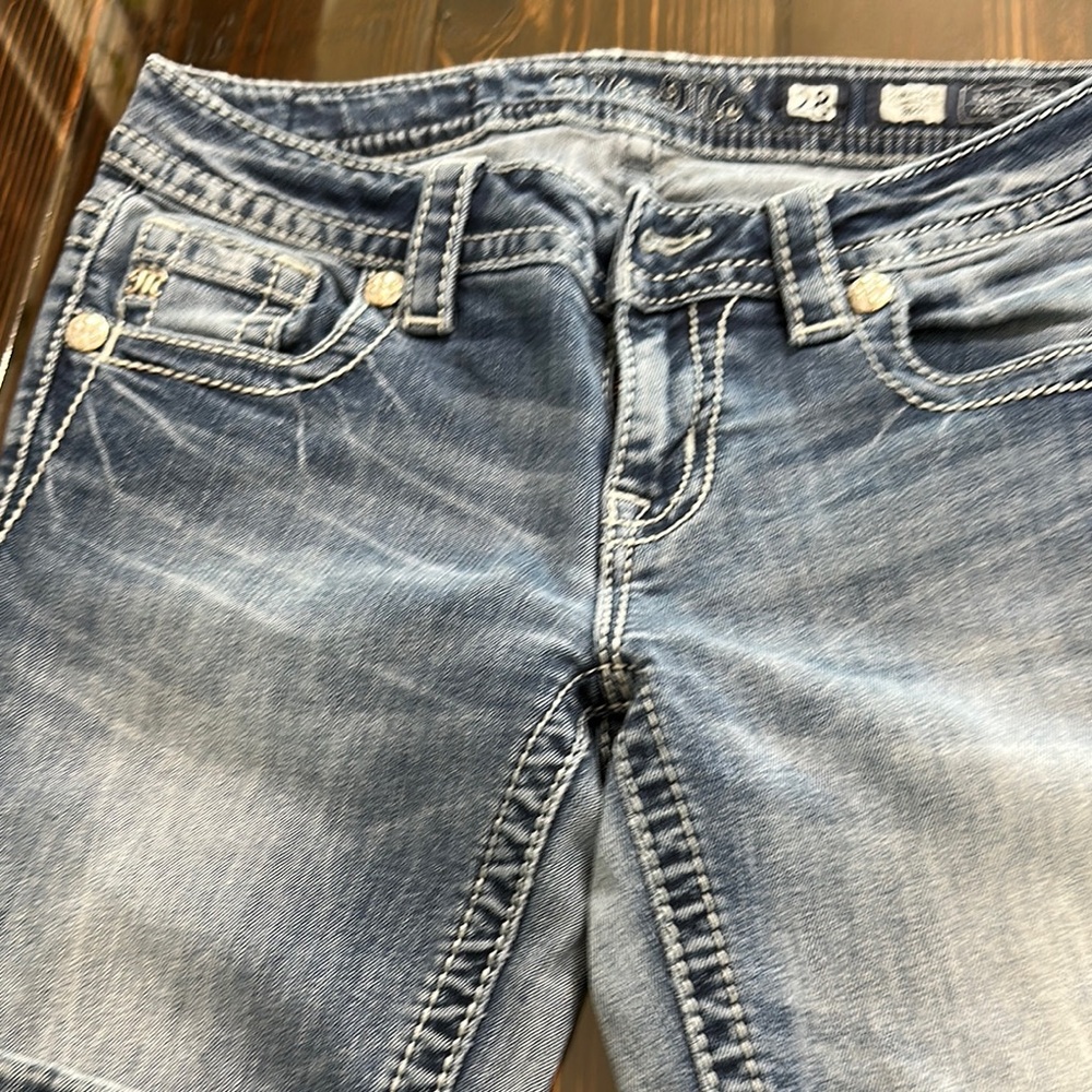 Miss Me Blue Boyfriend Jeans with Distressed Details